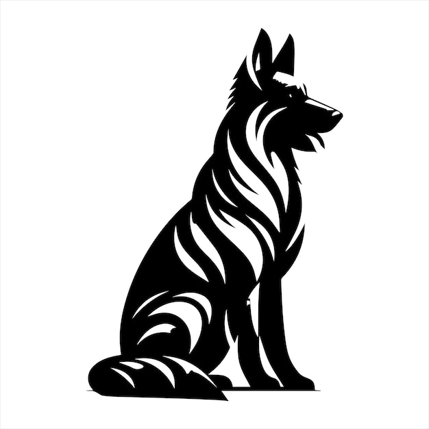 Silhouette German Shepherd dog vector design