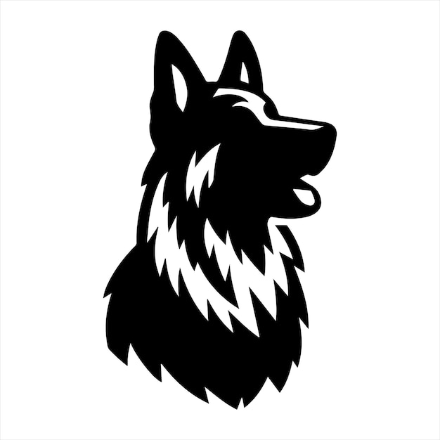 Silhouette German Shepherd dog vector design