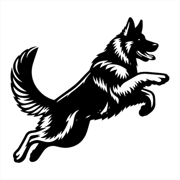 Silhouette German Shepherd dog vector design