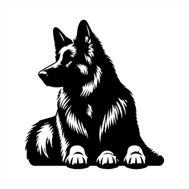 Silhouette German Shepherd dog vector design