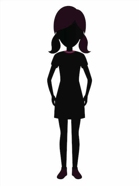 a silhouette of a girl with a hat on her head