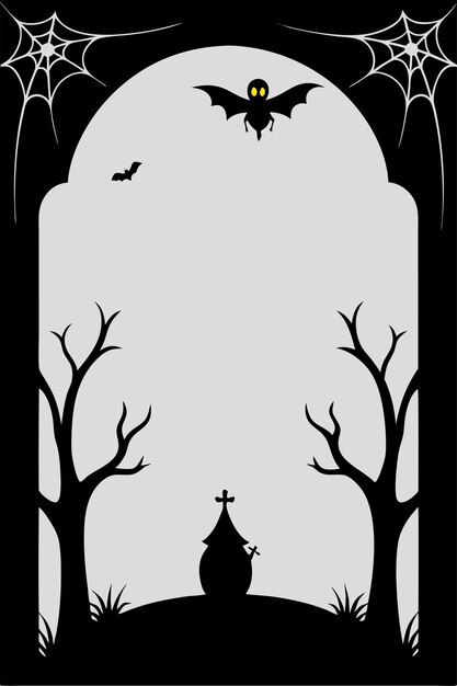 Vector silhouette halloween border vector set