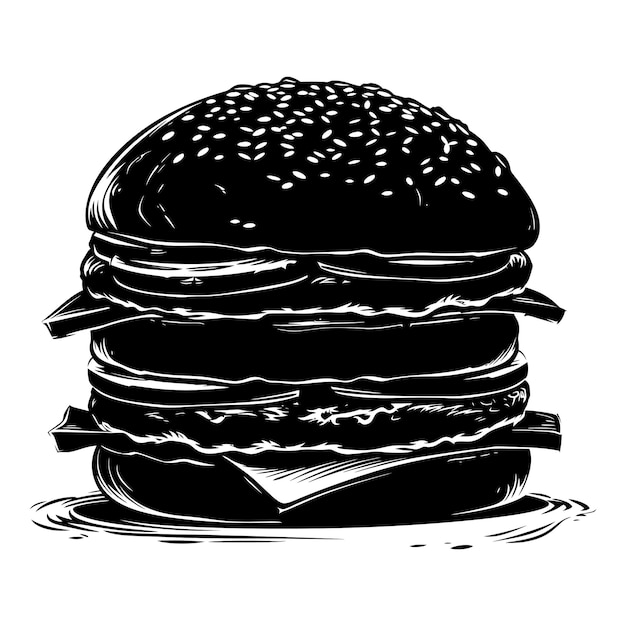 Silhouette hamburger black color only