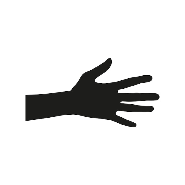 Silhouette hand isolated on white background Hand vector