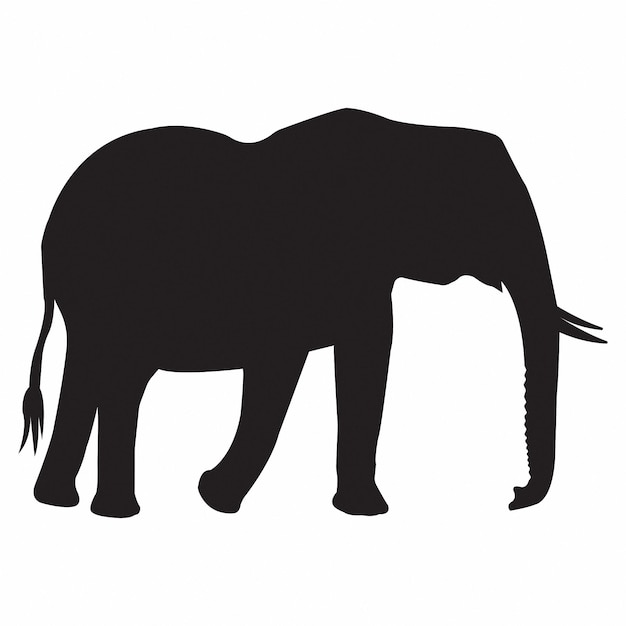 SILHOUETTE HERBIVORE ANIMAL ELEPHANT