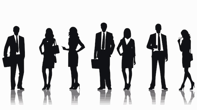 Vector silhouette of high quality business people set