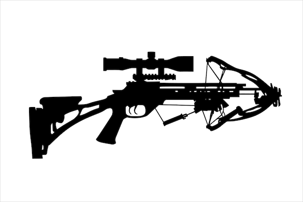 Vector silhouette of a highpowered crossbow