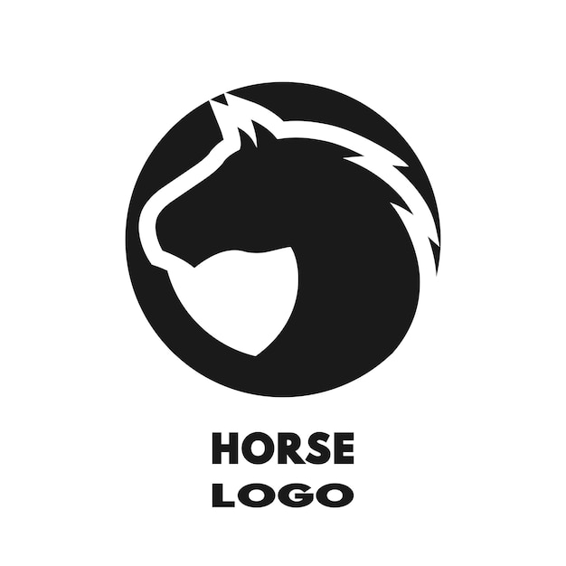 Silhouette of the horse monochrome logo Vector illustration