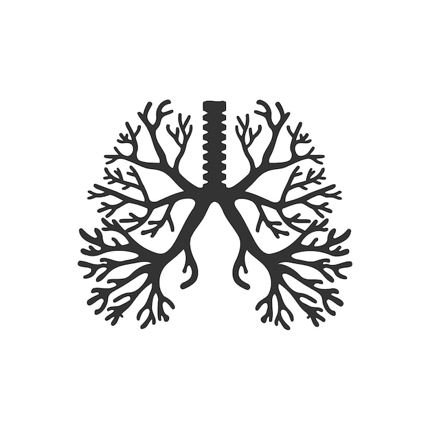 Silhouette of human lungs in nerve endings icon Vector illustration design