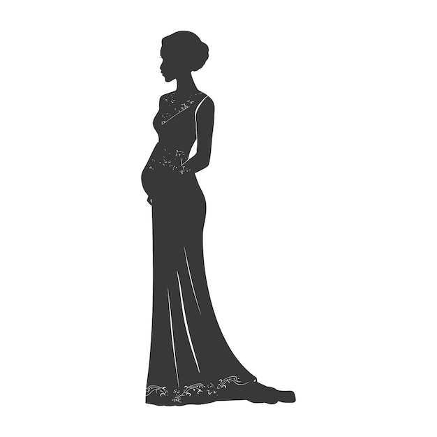 Silhouette independent indonesian women wearing kebaya black color only