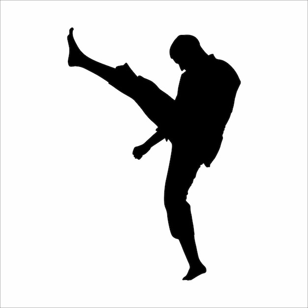 Vector silhouette of karate martial arts