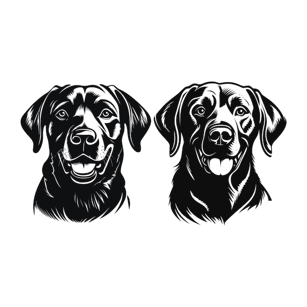 silhouette Labrador Retriever dog logo vector