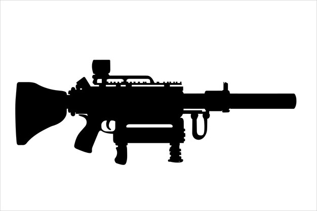 Vector silhouette of a lightweight grenade launcher