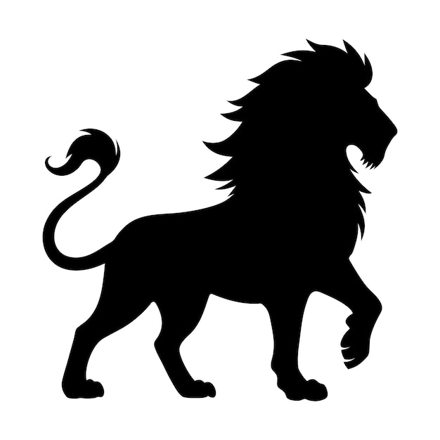 Silhouette lion collection vector illustration