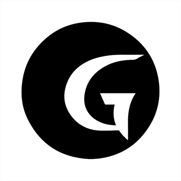 Silhouette logo design of the letter G with a white background