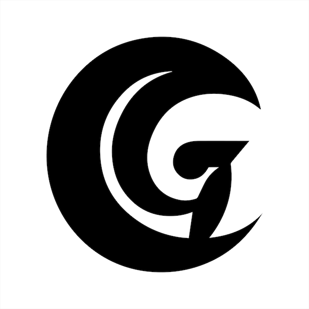 Silhouette logo design of the letter G with a white background