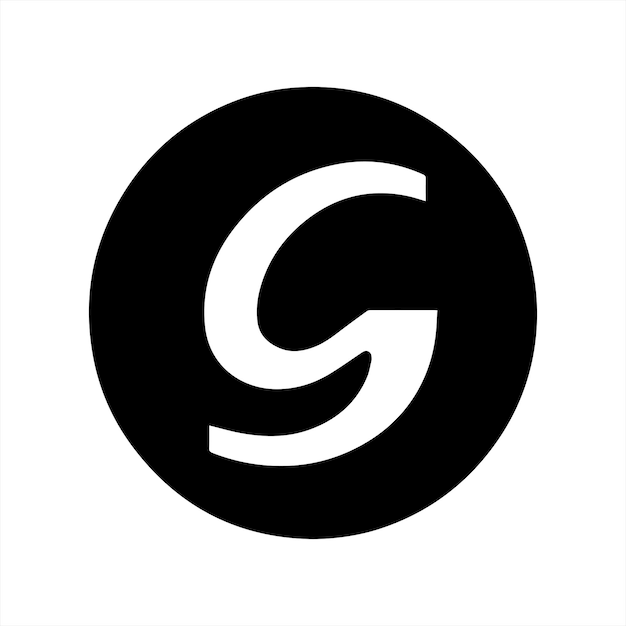 Silhouette logo design of the letter G with a white background