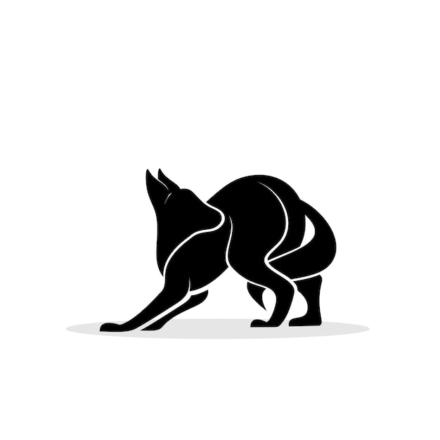 Silhouette logo design wolf animal