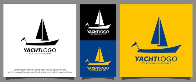 Silhouette logo yacht design template