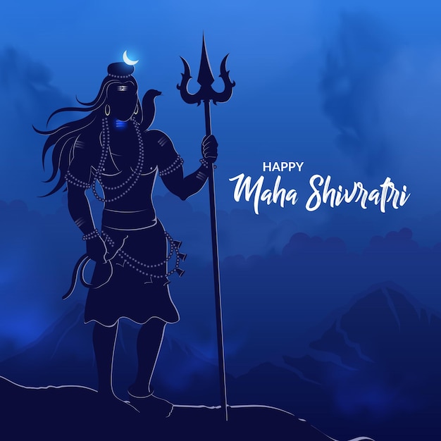 Silhouette of lord Shiva for Maha Shivratri