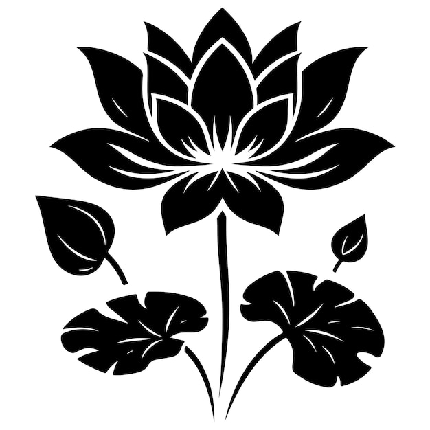 Silhouette of lotus flower