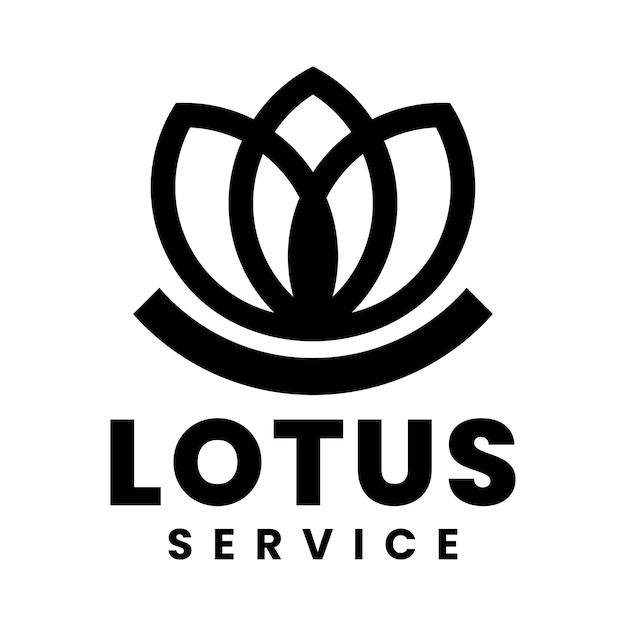 Silhouette lotus services logo design template