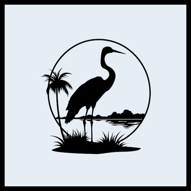 Silhouette Majestic Stork Clip art