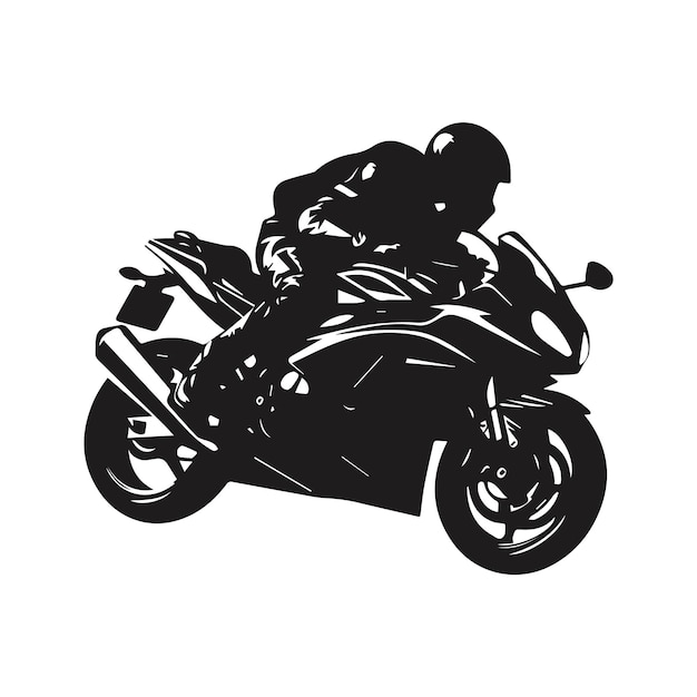 silhouette of male biker with helmet biking