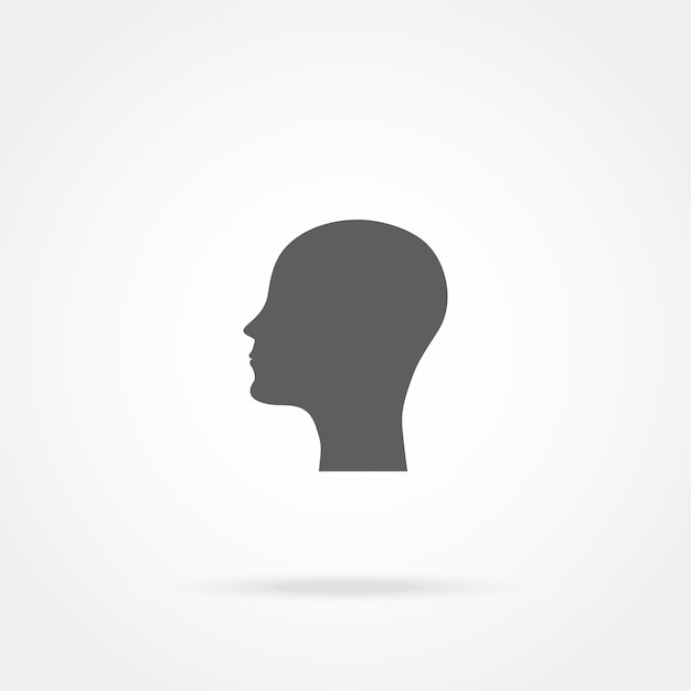 Vector silhouette of a man head icon