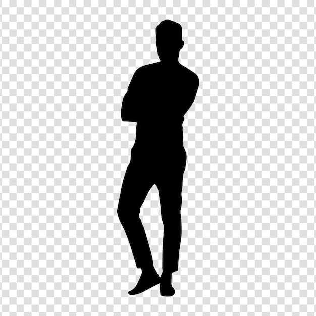 Vector silhouette of a man on a white background