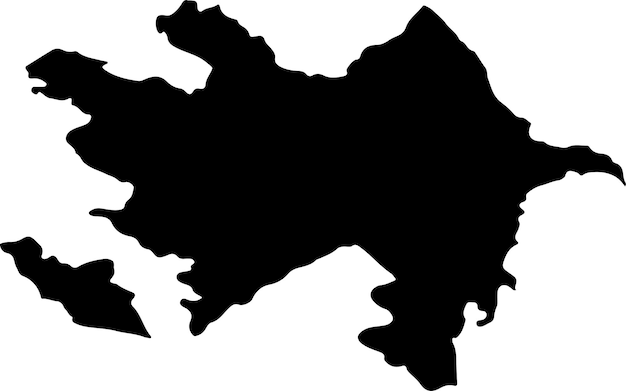 Silhouette map of azerbaijan with transparent background