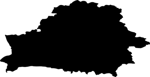 Silhouette map of belarus with transparent background