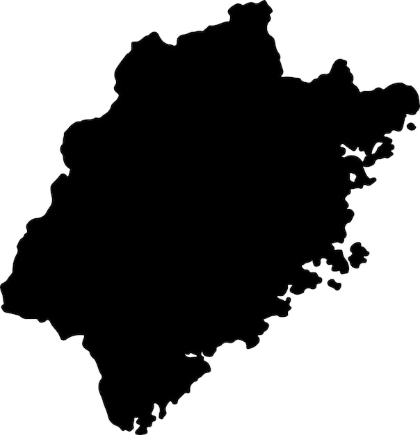 Silhouette map of Fujian China