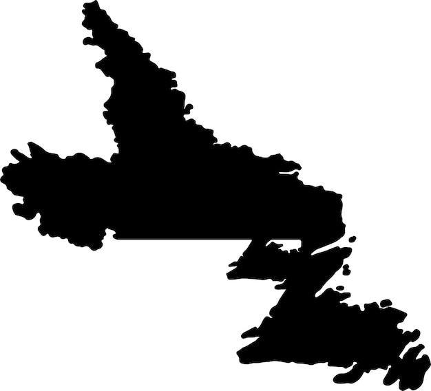 Silhouette map of Newfoundland and Labrador Canada