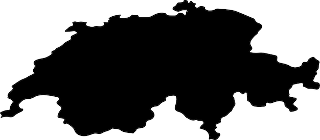 Silhouette map of Switzerland