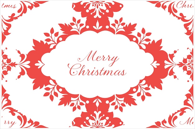 Vector silhouette merry christmas floral border vector