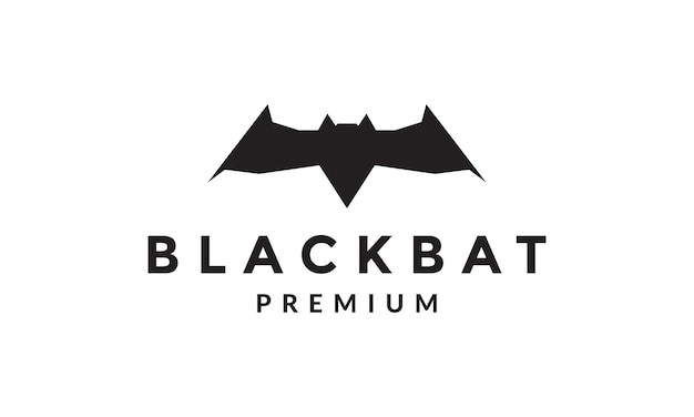 Silhouette modern black bats fly logo vector icon illustration design