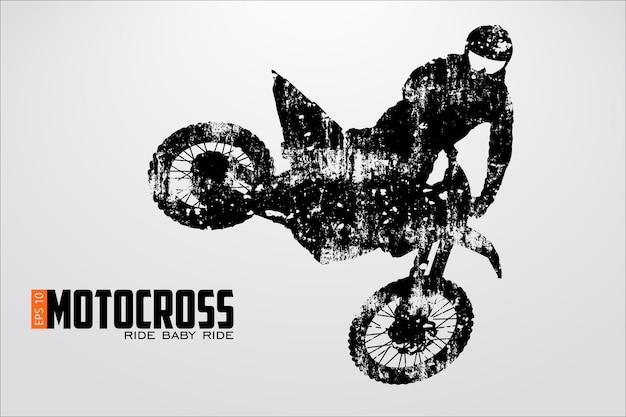 Silhouette of a motocross rider