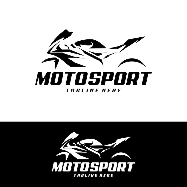 silhouette motosport motorcycle logo design sport bike