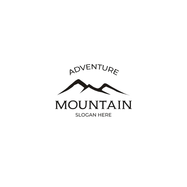 Silhouette mountain for adventure outdoor logo design vector illustration