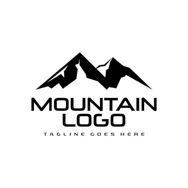 Silhouette of Mountain Landscape for Adventure Outdoor Nature logo Design vector eps 10