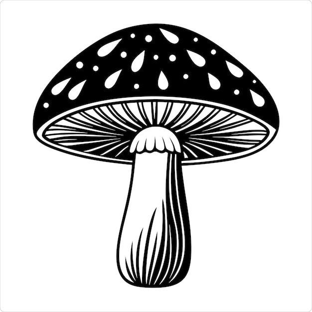 Vector silhouette of mushroom vector illustration perfect for naturethemed designs and digital art