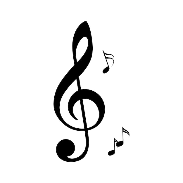 Silhouette music note logo symbol black color only