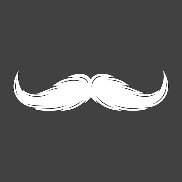 Silhouette of a mustache isolated on black background Design element Vector illustration