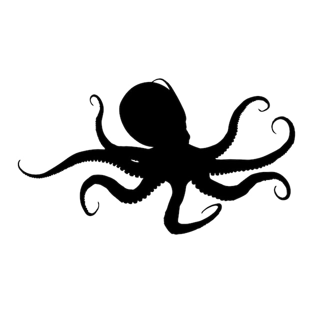 silhouette of octopus vector