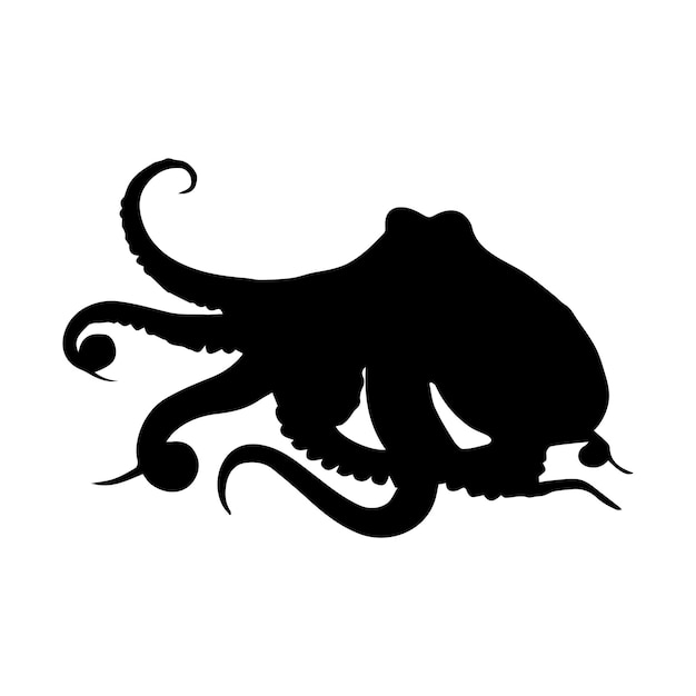 silhouette of octopus vector