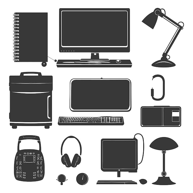 Silhouette office equipment black color only