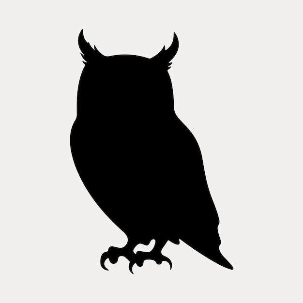 Vector silhouette owl bird illustration