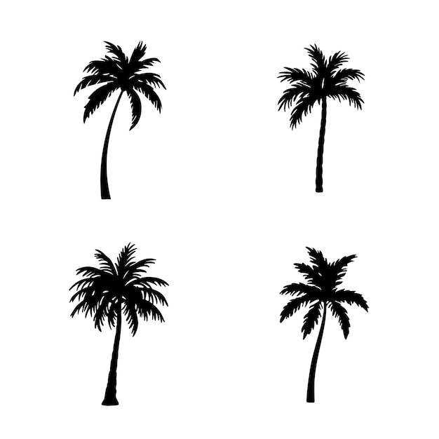 silhouette of palm tree side view