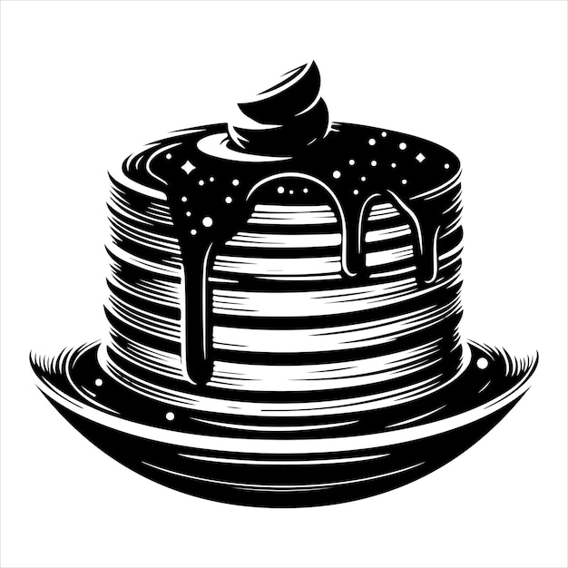 Vector silhouette pancake stock illustration vector black color silhouette